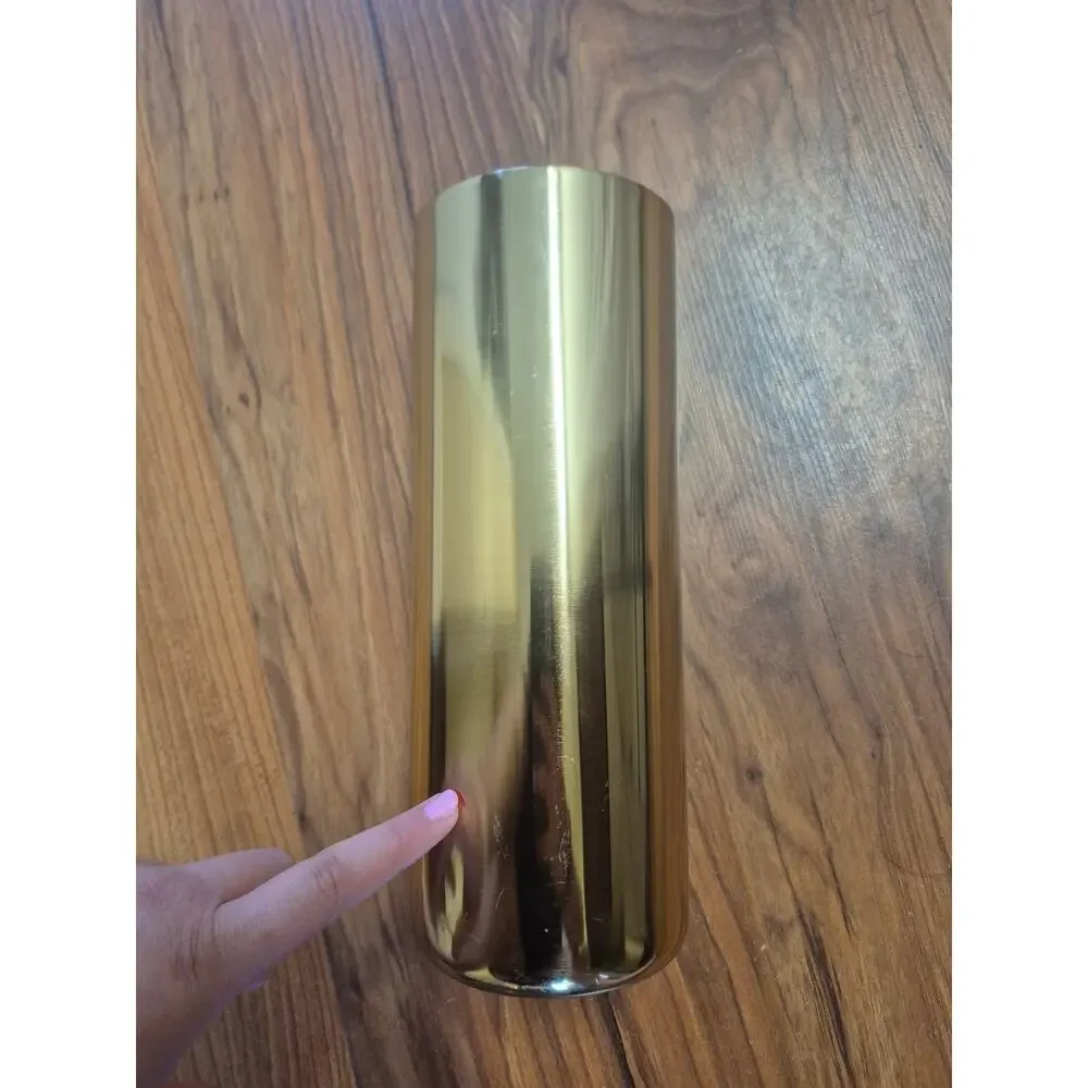Tall Brass Vase Threshold Cylinder Bud Vase for Tabletop Watertight 11